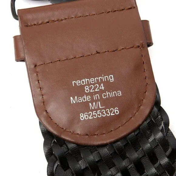 Debenhams UK Western Braided Wide Faux Leather Belt Woven Turquoise Stone Bronze - Picture 5 of 7